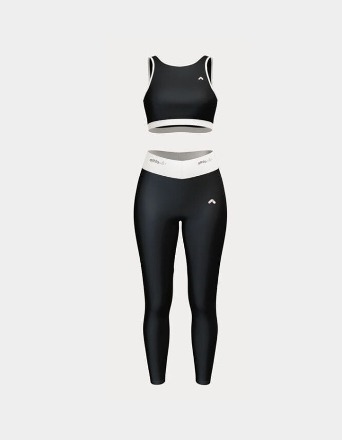 Custom Athletic Set Sports Bra and Leggings - Front View