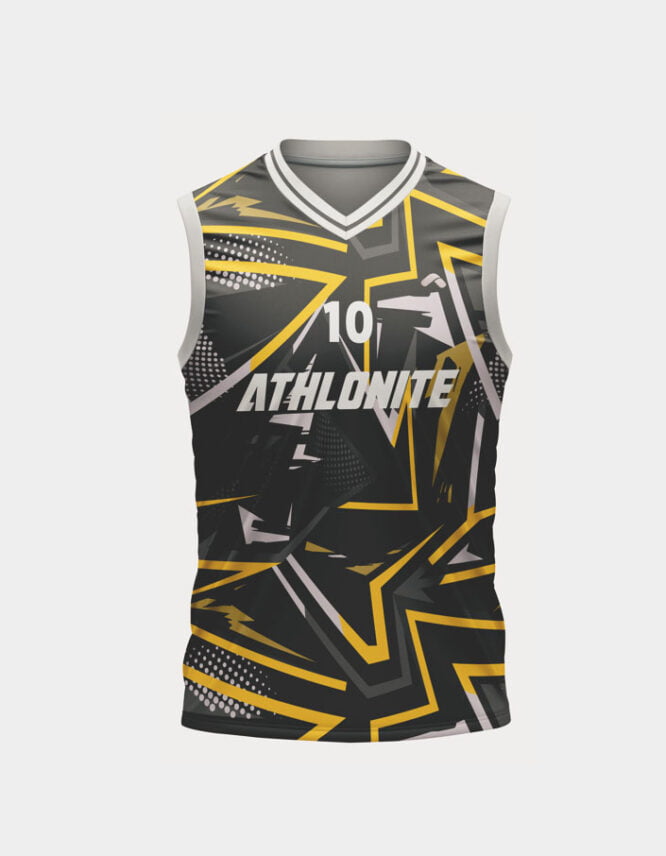 front view of basketball uniform jersey