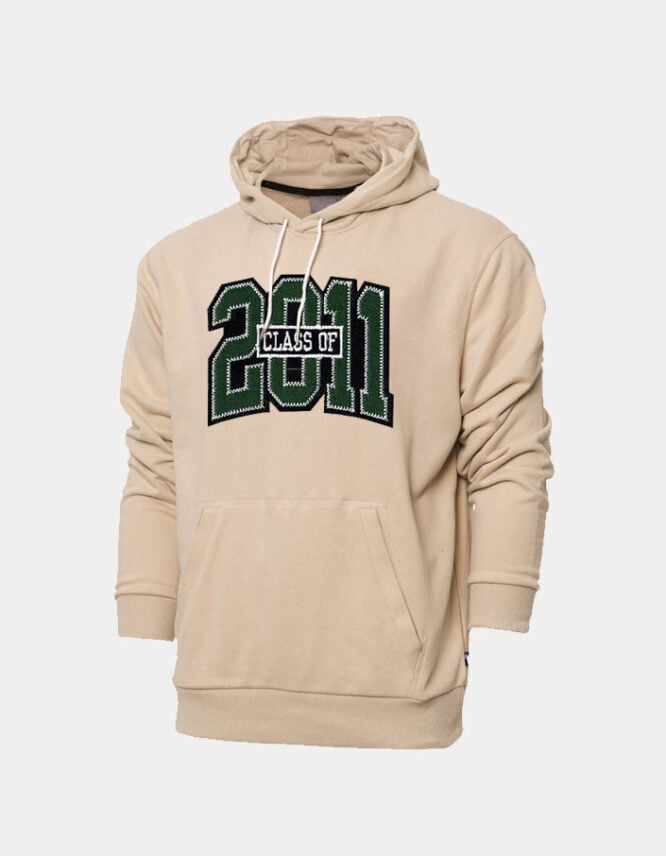 embroidered hoodie with intricate design on the front